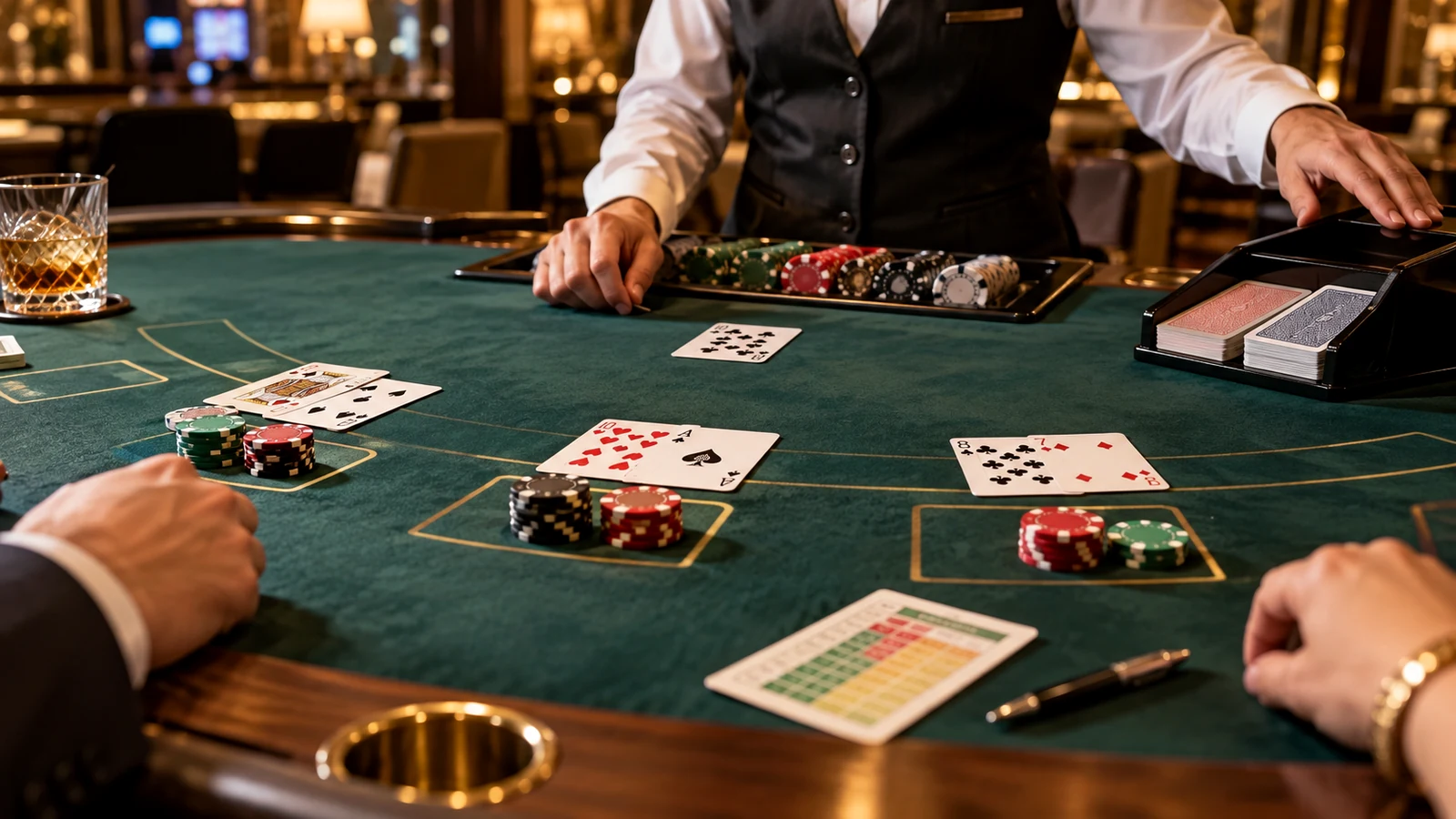High-resolution blackjack table scene for 6-Deck Blackjack