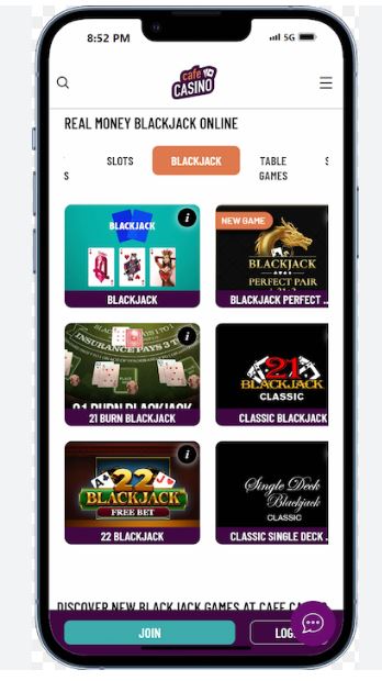 Mobile blackjack app and phone interface