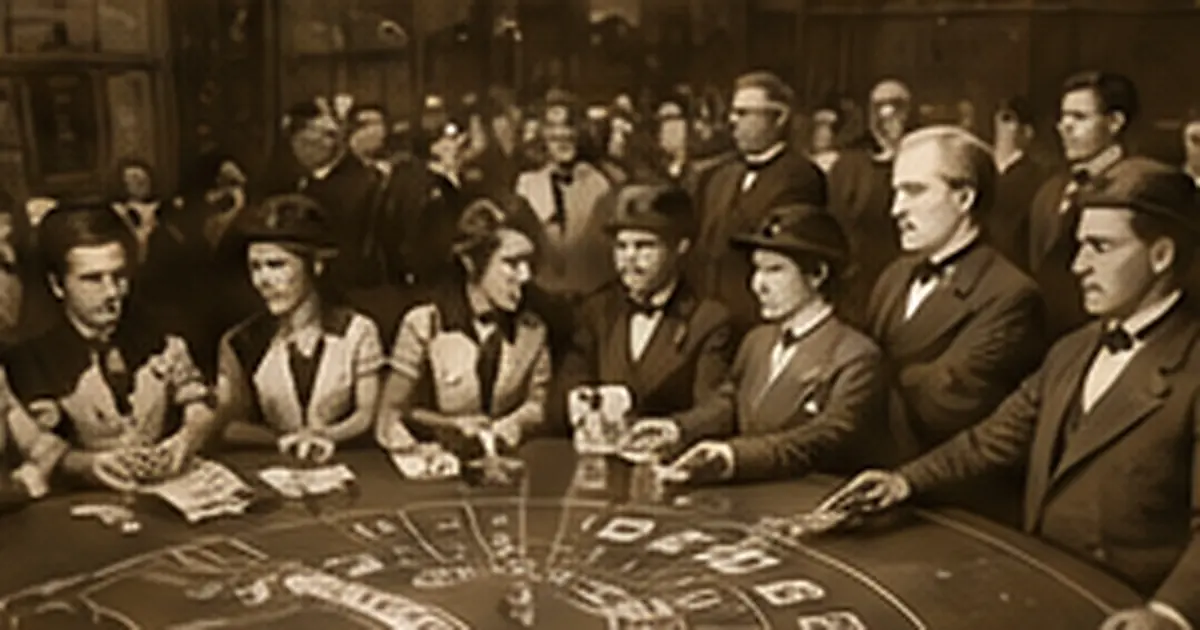 Historic casino table scene illustrating the evolution of blackjack